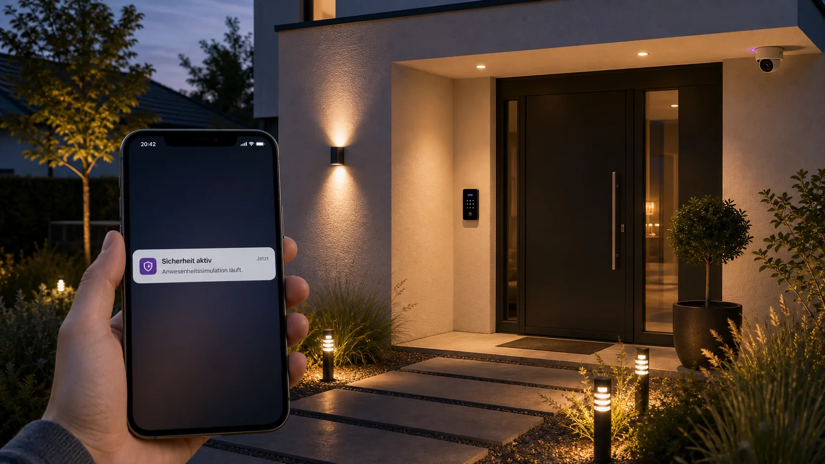 Smart Home Sicherheit mit Kamera, Zutritt und Benachrichtigung